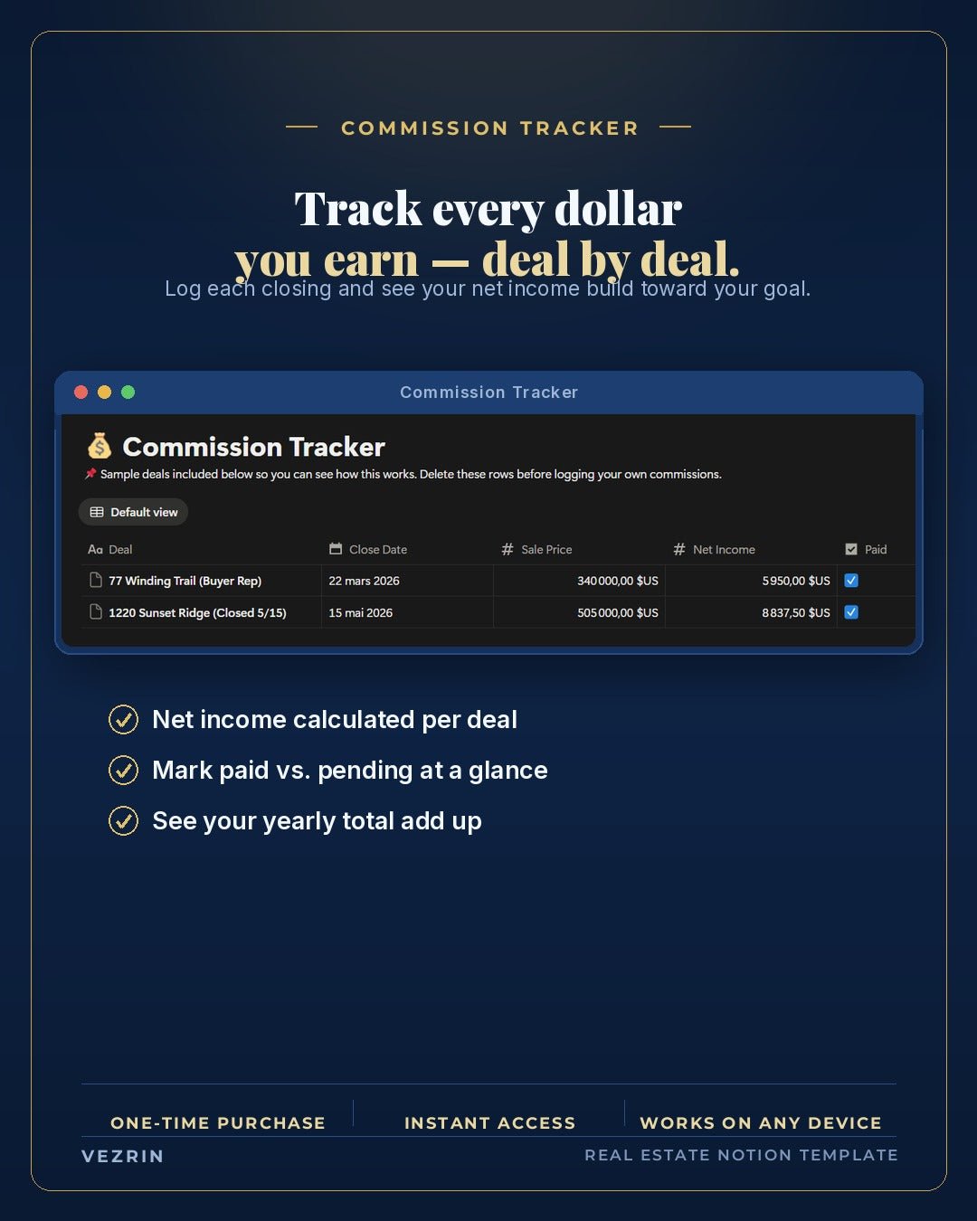 Solo Agent OS: Real Estate Agent Notion Template - Vezrin